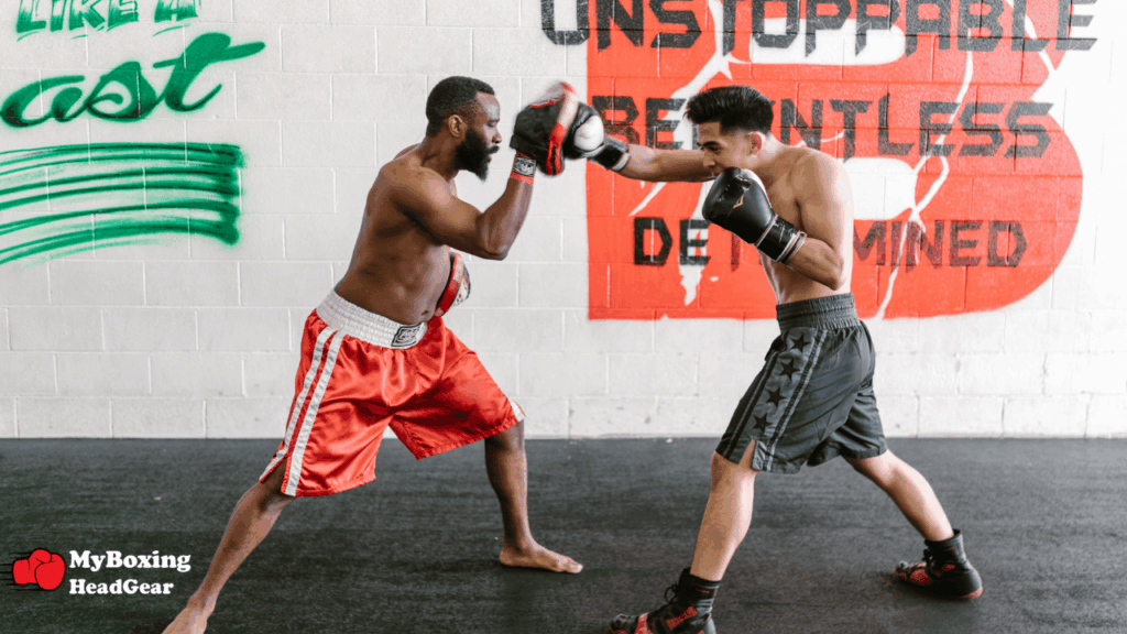 Coach and Boxing Doing Boxing Training Mastering the Jab Exercise